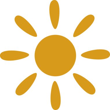 Parlayan Güneş ikonu Vektör İllüstrasyonu