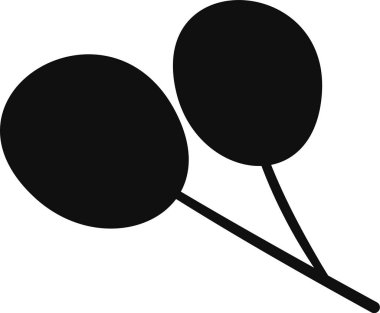 Böğürtlen Şubesi Siluet Vektör İllüstrasyonu