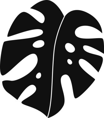 Monstera Leaf Siluet Vektör İllüstrasyonu