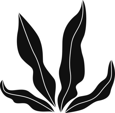 Tropikal Yaprak Siluet Vektör İllüstrasyonu