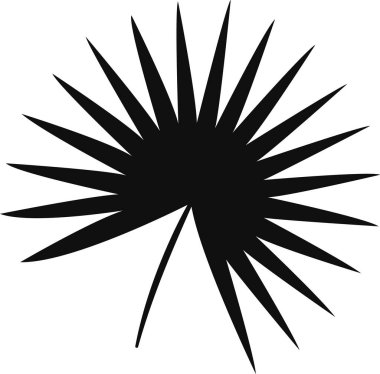 Tropikal Yaprak Siluet Vektör İllüstrasyonu