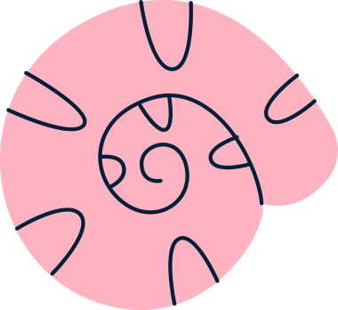 Deniz Kabuğu Çocuk Vektör İllüstrasyonu