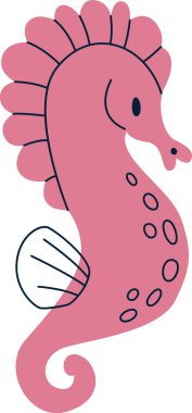 Deniz Atı Çocuk Vektör İllüstrasyonu