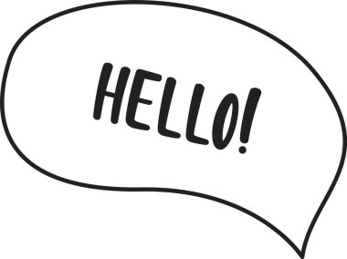 Merhaba konuşma balonu vektör illüstrasyonu