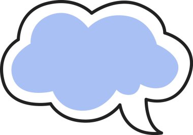 Konuşma Baloncuğu Bulutlu Doodle Vektör İllüstrasyonu