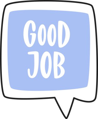 İyi iş Konuşması Kabarcık Vektörü İllüstrasyonu