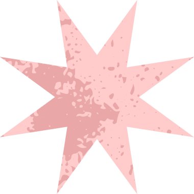 Risograph Yıldız Şekil Vektörü İllüstrasyonu