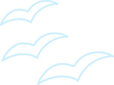 Martı Kuşları Ana Hattı Vektör İllüstrasyonu