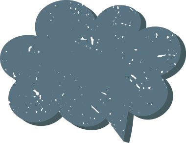 Konuşma Balonu Grunge Doku Vektörü İllüstrasyonu