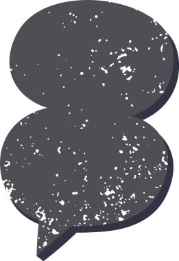 Konuşma Balonu Grunge Doku Vektörü İllüstrasyonu