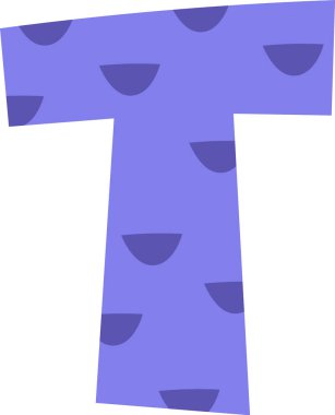 T Harfi Çocukça Alfabe Vektörü İllüstrasyonu