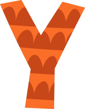 Y Harfi Çocuksu Alfabe Vektörü İllüstrasyonu