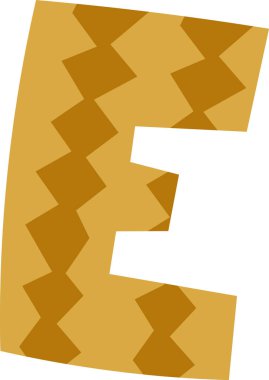 E Harfi Çocuksu Alfabe Vektörü İllüstrasyonu