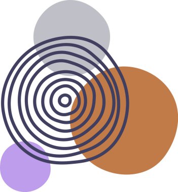 El Boyalı Soyut Çemberler Vektör İllüstrasyonu