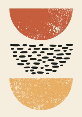 Soyut Grunge Geometrik Poster Vektör İllüstrasyonu