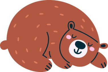 Uyuyan Ayı Hayvan Vektörü İllüstrasyonu