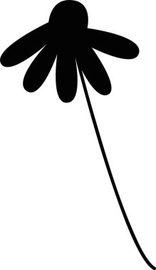 Papatya Çiçeği Siluet Vektör İllüstrasyonu