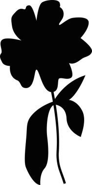 Kök Siluet Vektör Resimlerinde Çiçek