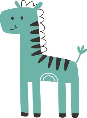 Zebra Çocuk Hayvan Vektörü İllüstrasyonu