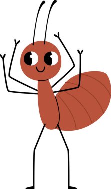 Ayakta Duran Karınca Böcek Vektörü İllüstrasyonu