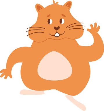 Dans Eden Hamster Hayvan Vektörü İllüstrasyonu