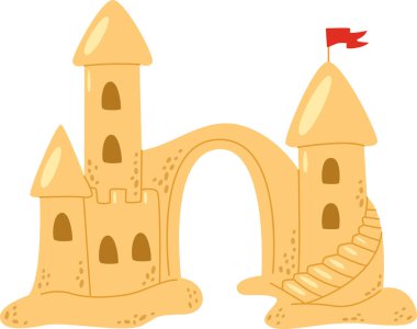 Kum Kalesi ve Kemer Vektörü İllüstrasyonu