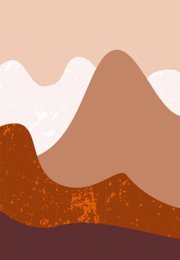 Doku Vektörü İllüstrasyonlu Manzara Dağları Arkaplanı