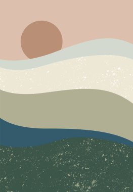 Doku Vektörü İllüstrasyonlu Soyut Gün Doğumu Arkaplanı
