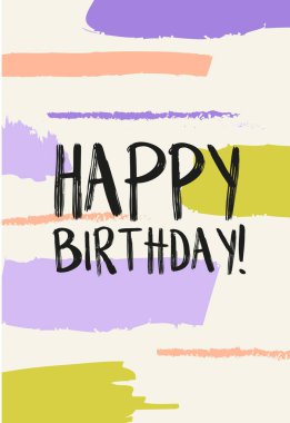 Fırça Darbeleri Vektör İllüstrasyonlu Mutlu Yıllar Posteri