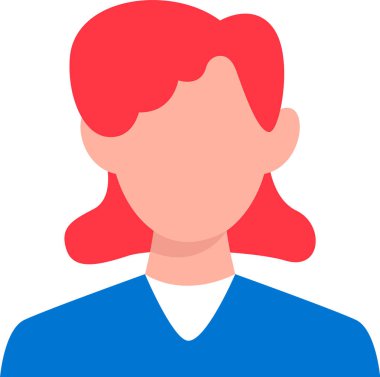 Kadın Avatar Profil Vektörü İllüstrasyonu