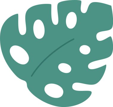 Monstera Tropikal Yaprak Vektörü İllüstrasyonu