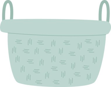 Wicker Sepet Simgesi Vektör İllüstrasyonu