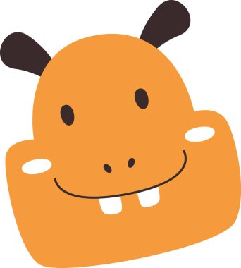 Hipopotam Gülen Yüz Vektörü İllüstrasyonu