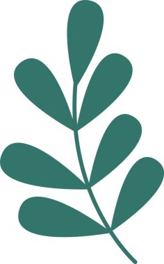 Yaprak Silueti Vektör İllüstrasyonlu Şube