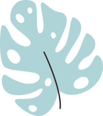 Tropikal Yaprak Simgesi Vektör İllüstrasyonu