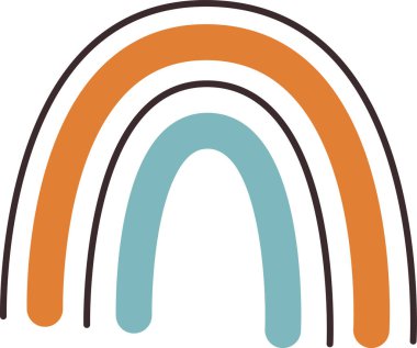 vektör çizim gökkuşağı el çekilmiş