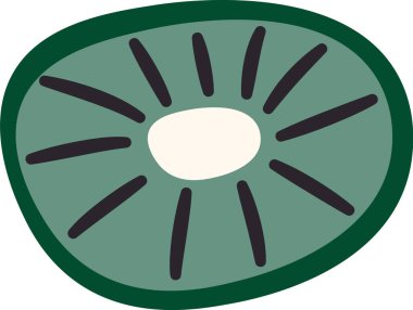 Kiwi Meyve Dilimi Vektör İllüstrasyonu