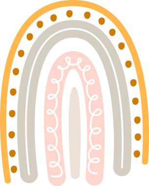 El Çizimi Gökkuşağı Vektör İllüstrasyonu