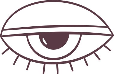 Boho Eye Doodle Vektör İllüstrasyonu