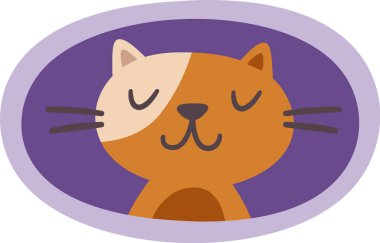 Çerçeve Vektörü Resminde Kedi Portresi