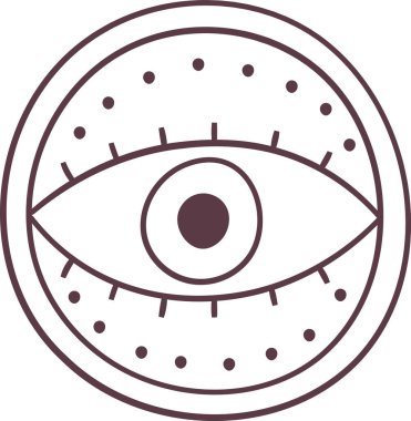 Göz Tılsımı Doodle Vektör İllüstrasyonu