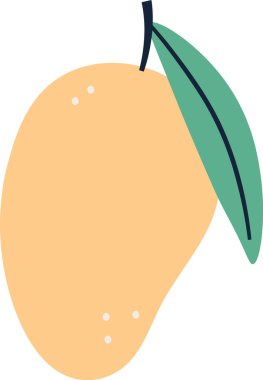 Mango Taze Meyve Vektörü İllüstrasyonu