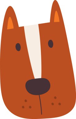 Köpek Hayvanı Portre Vektörü İllüstrasyonu