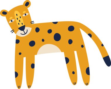 Leopar Vahşi El Çekim Vektörü İllüstrasyonu