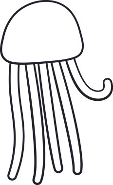 Denizanası Deniz Yaratığı Vektör İllüstrasyonu