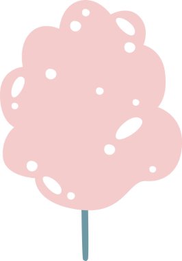 Pamuk Şeker Çocuk Vektör İllüstrasyonu