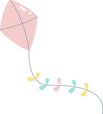 Bayraklarla Uçurtma Oyuncağı Vektör İllüstrasyonu