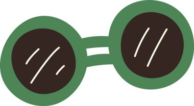 Çember Güneş Gözlüğü Aksesuar Vektör İllüstrasyonu