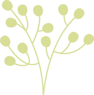 El Çizimi Bitki Vektörü İllüstrasyonu