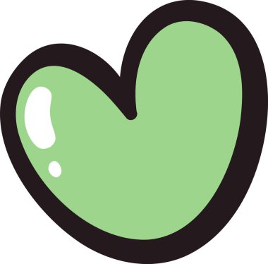 Heart Shape Comic Art Vector Illustration